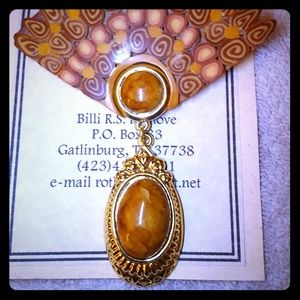 Handmade Polymer Clay Brooch/Vintage Pin